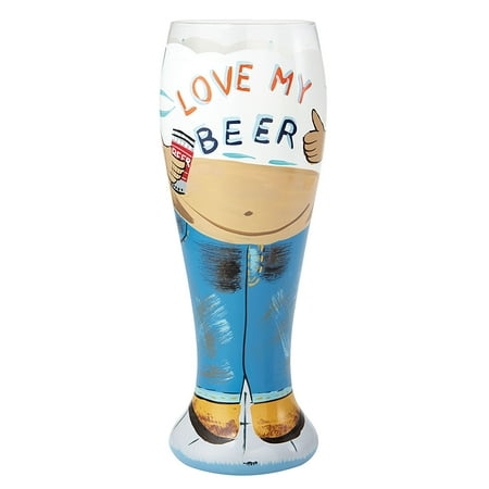 - Lolita Hand Painted Pilsner Glass, Beer Belly, Lolita beer belly pilsner glass By Santa Barbara Design Studio