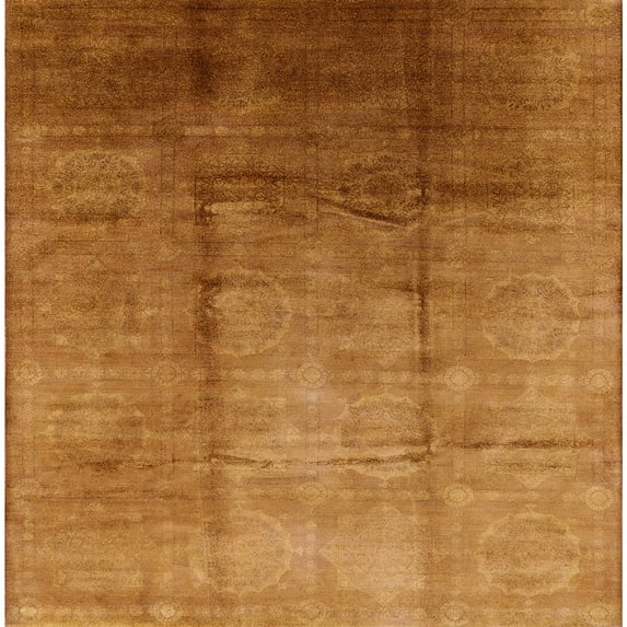 Ahgly Company Machine Washable Indoor Square Industrial Modern Mahogany Brown Area Rugs, 3' Square