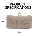 thumbnail image 2 of Bolso de mano con purpurina dorada para mujer, utilizado para bolsos plisados para vestidos de noche en fiestas de bodas, con anillos de diamantes de imitación, 2 of 6