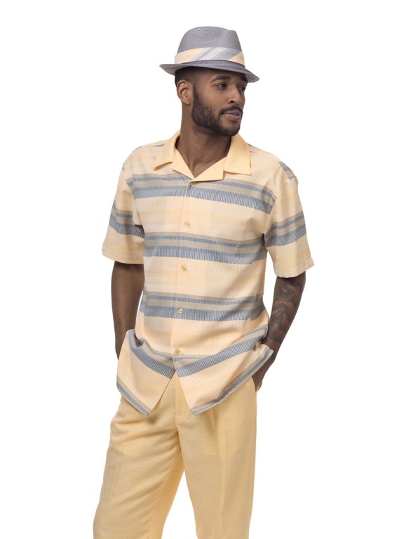 Banana Walking Suit Plaid Short Sleeve Men's Leisure Suit 1872