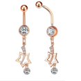 thumbnail image 3 of Piercing Stars Belly Button Ring Set Stainless Steel Belly Button Jewelry with Banana Crystal Rhinestone, 3 of 5