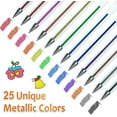 Shuttle Art 50 Pack Metallic Gel Pens, 25 Metallic Gel Pens Set with 25