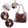 thumbnail image 6 of MKF Collection Jaseli Vegan Leather Women Hobo Bag & Wristlet Credit Crard Holder, Shoulder Purse Handbag 2 pcs by Mia K - Black Cognac, 6 of 11