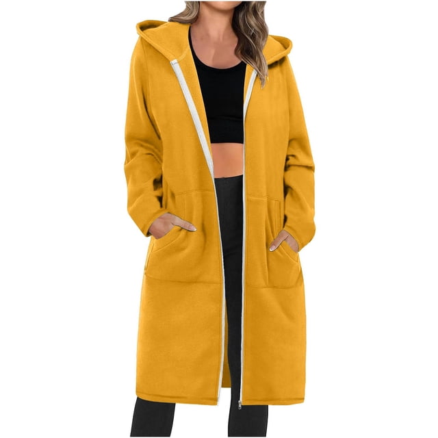 FAIWAD Sweat à Capuche Décontracté pour Femmes, Fermeture Éclair, Manches Longues, Grande Taille, avec Poches