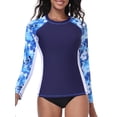 thumbnail image 1 of Charmo Womens Long Sleeve Rash Guards Sun Protection UPF 50+ Swimsuit Tops Hiking Runing Swim Shirts, 1 of 8