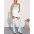 thumbnail image 4 of BLISSFUL STEP Women's Boots Faux Fur Platform Over The Knee Chunky Heel Round Toe Zipper Winter Boots Sky Blue 7, 4 of 8