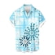 thumbnail image 2 of Blusa y camisa de manga corta con cuello vuelto para hombre, con botones y estampado navideño, informal, de manga corta y cuello vuelto., 2 of 4