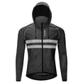 thumbnail image 2 of Men's Windproof Hooded Cycling Jacket Breathable Reflective Coat, 2 of 21