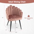 thumbnail image 4 of Costway Dining Chair Velvet Upholstered Modern Accent Arm Chair for Living Room, Bedroom Pink, 4 of 10