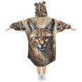 thumbnail image 2 of BZSMCE Wearable Blanket Hoodie Fashion Watercolor Wildcat Home Wear, 2 of 7