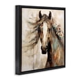 thumbnail image 2 of Stupell Industries Farmhouse Brown Horse with Florals Black Floating Frame Canvas Art, 18 x 18, by Lazar Studio, 2 of 7