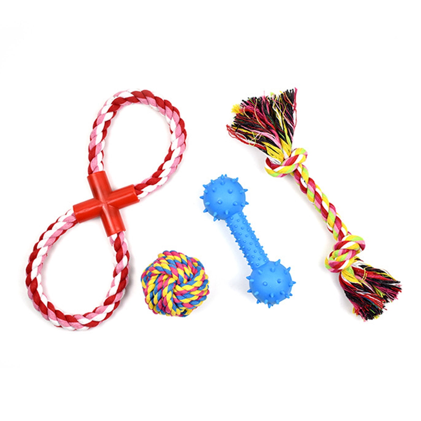 BQBQERT 9 pcs Dog Rope Traditional Christmas Dog Toothbrush Teeth Indestructible Dog for Pet