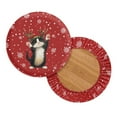 thumbnail image 2 of ZUXONGSY Christmas Cat Snowflakes Circle Stool Cover 2 Packs Stretchy Stool Covers 13"-15" Size M Christmas Round Bar Stool Cover Easy to Clean for Bar Restaurant Office, 2 of 6