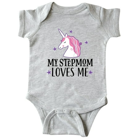 

Inktastic My Stepmom Loves Me Unicorn Gift Baby Girl Bodysuit