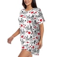thumbnail image 3 of Womens Pajama Sets With Pocket, Bike Pattern hearts Lounge Sets Short Sleeve Sleepwear PJ Sets for Women, 3 of 6