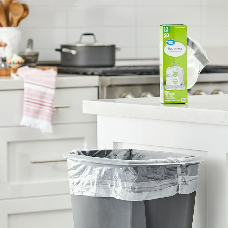 Recycling Tall Kitchen Drawstring Clear Bags