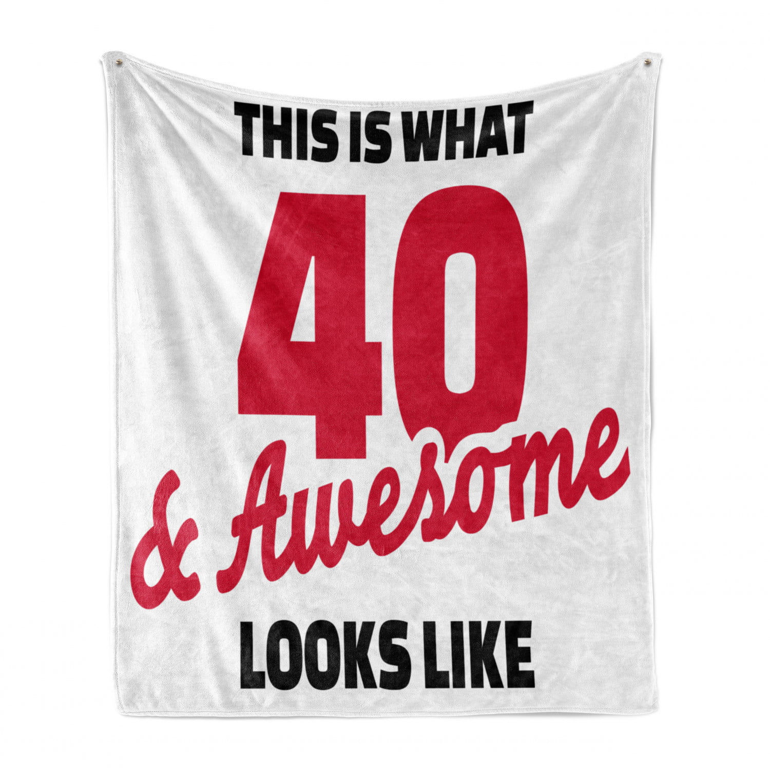 70 x 90 Cozy Plush for Indoor and Outdoor Use Ambesonne 40th Birthday Soft Flannel Fleece Throw Blanket Pink Black White 40 Hilarious Birthday Slogan Cool Humor