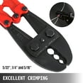 thumbnail image 4 of VEVOR Hand Swager Crimper 30 inch,Swaging Tool for 5/32" 1/4" 5/16" Wire Rope,Hand Cimping Tool for Copper Aluminum Oval Sleeves and Stop Sleeves,Wire Rope Crimping Tool Swage Tool Long Handle Lab, 4 of 9