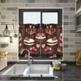 thumbnail image 4 of Yayeee Kitchen Curtains Light Filtering 27"x24" Rod Pocket Short Cafe Window Panel, Sweet Cakes, 4 of 7
