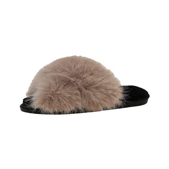 Wensltd Women's Plush Fleece Slippers Winter Warm Indoor House Shoes for Women Cute Cozy Home Open Toe Design