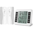 thumbnail image 1 of Termómetro para frigorífico, termómetro digital para congelador con monitor de temperatura interior y 2 sensores inalámbricos, 1 of 3