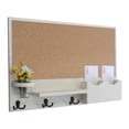 thumbnail image 1 of Mail Organizer with Cork board, Coat Hooks & Mason Jar, 1 of 11