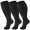 Black, variant on 3 Pairs Plus Size Copper Compression Socks for Women & Men Circulation 20-30 mmHg - Better Blood Flow, Swelling , Best Support for Medical, Running, Nursing