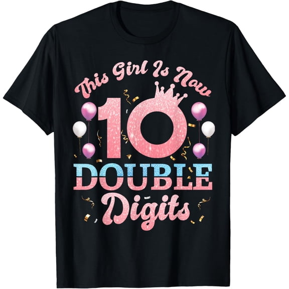 In My Double Digits Era Retro 10 Year Old 10th Birthday Girl T-Shirt