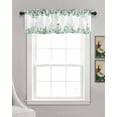 thumbnail image 3 of Eucalyptus Green Linen Curtain Valance for Bedroom/Bathroom/Kitchen/Office/Living/Dining Room Window,Spring Botanical Leaves Watercolor Rod Pocket Topper Decorative Cafe Drapes Panel 60"x18", 3 of 6