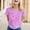 Purple, variant on Graphic Tennis Tees for Women Graphic Tee for Everyday Wear Casual Summer Top with Round Neck Classic Short Sleeve Lightweight Everyday Pink XL