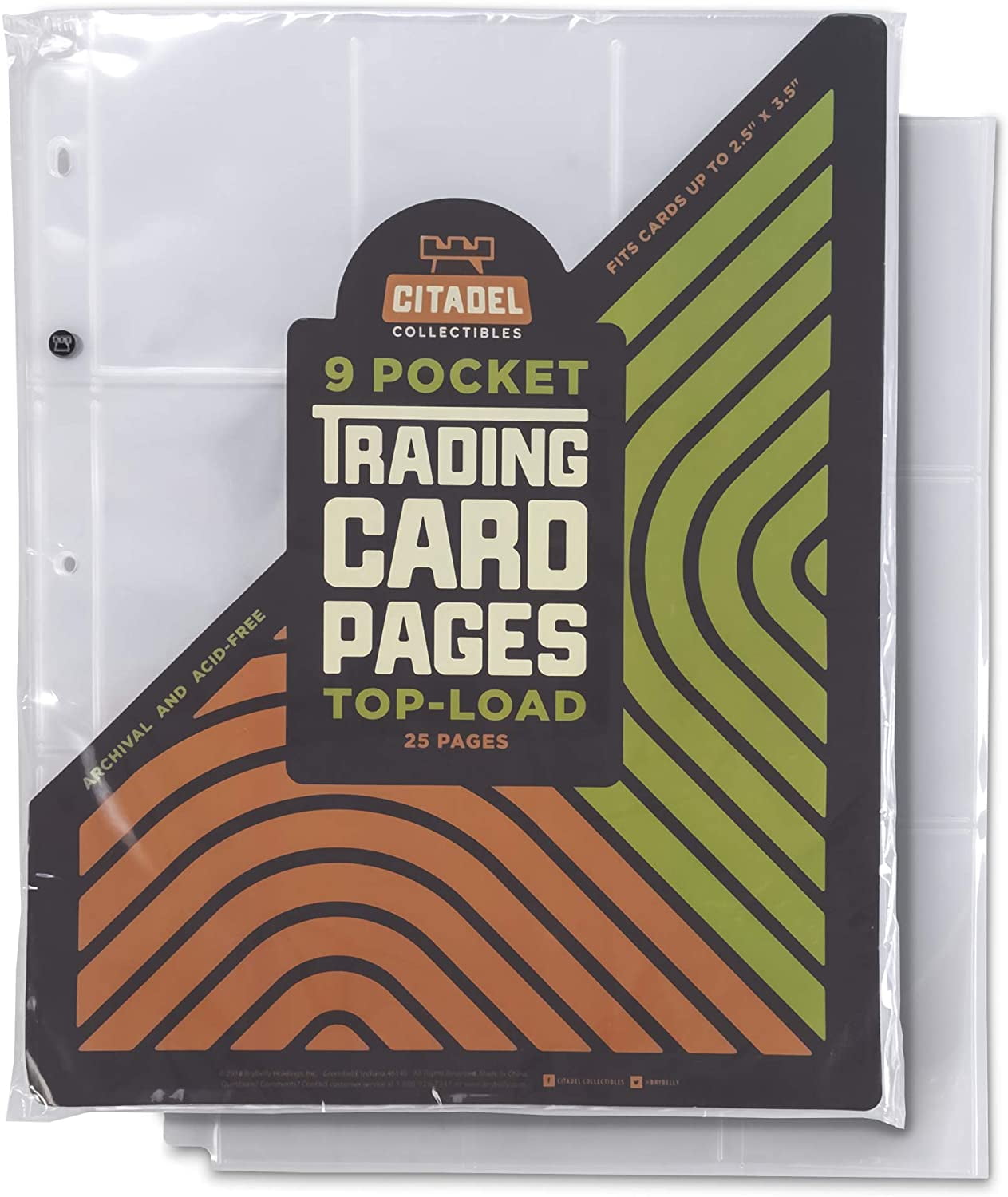 5x 9 Pocket Page 11 holes Top loading Pokemon/Magic Trading Card Sleeves 