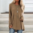 thumbnail image 3 of Long Sleeve Shirts for Women 2026 Spring Plus Size Plain Crewneck Oversized Tshirt Blouse Tunic Tops, 3 of 6