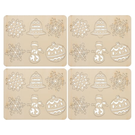 

4pcs Christmas Wooden Pendants Christmas DIY Pendants Christmas Decor Pendants