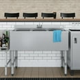 thumbnail image 4 of 38" Three-Compartment Commercial Bar Sink with 3" Backsplash and Low Lead Faucet, 4 of 6