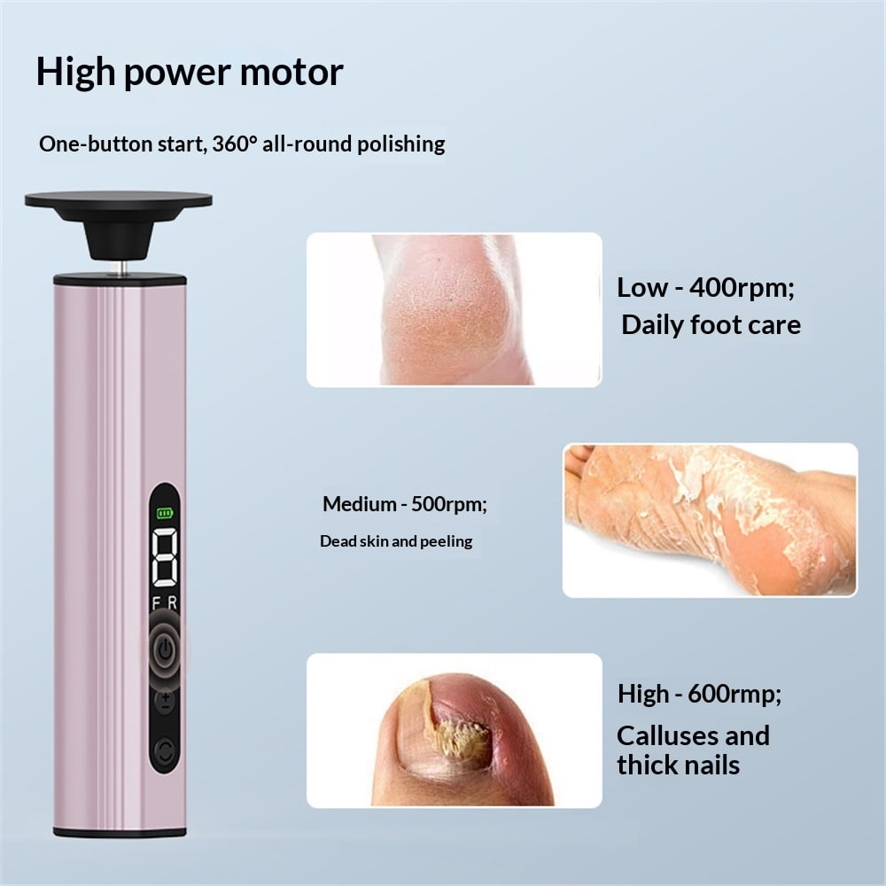 Electric Foot Callus Remover, 2 in 1 Callus Remover for Feet, Adjustable Speeds with Sandpaper Disk and Nail Drill Bits, Digital Display, Rechargeable Pedicure Tools for Dead Skin