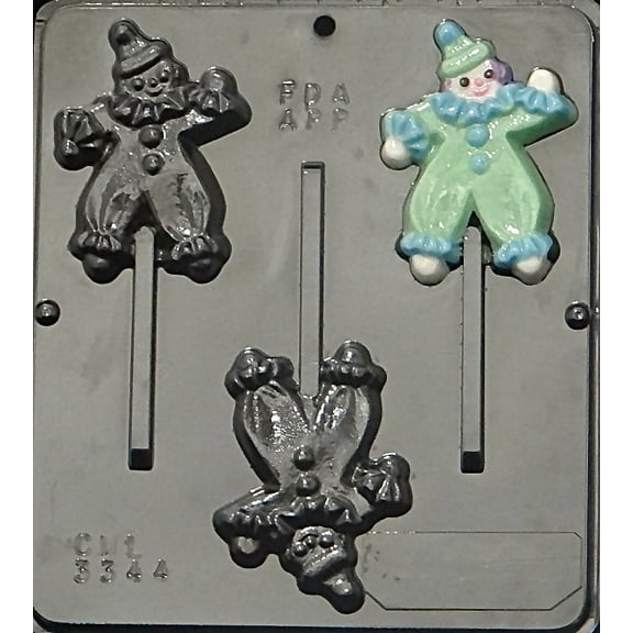 3344 Clown Lollipop Chocolate Candy Mold