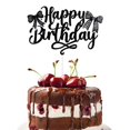 thumbnail image 1 of Decoración de tartas con lazo negro en forma de ballena, tema de feliz cumpleaños, 1 of 4
