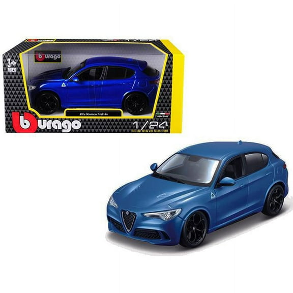 Bburago 21086bl Alfa Romeo Stelvio Quadrifoglio 1-24 Diecast Model Car, Blue