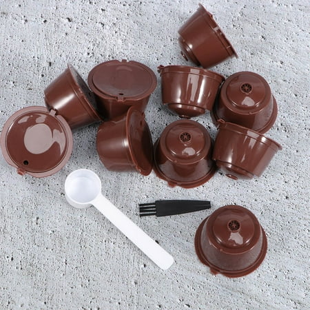 

Raindrops 1Set Coffee Filter Reusable Round 5.4X3.5In Refillable with Spoon and Brush for Office Use