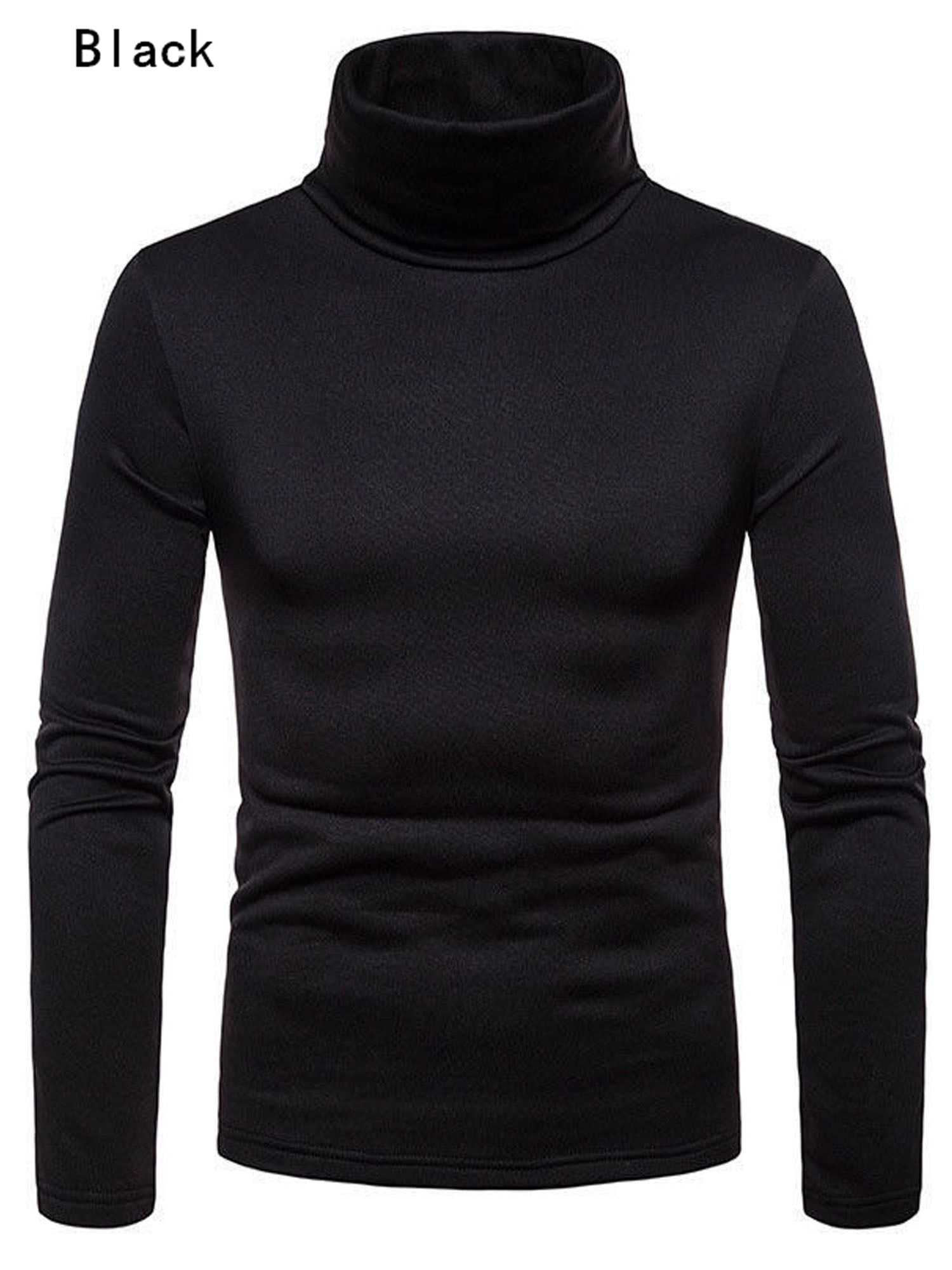 Sunisery Mens Winter Thermal Turtle Neck Pullover Stretch Basic Thick T ...