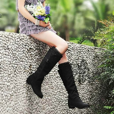 

Cathalem Platform Boots for Women Back Zipper Vegan Leather Mid Calf Women s Autumn And Wide Width Boots for Women Wide Calf 11w Yellow 7