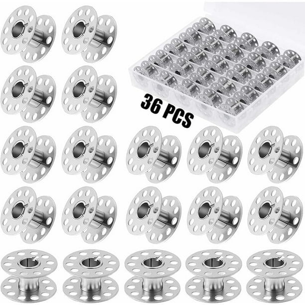 36 Piezas Carrete de Metal para Máquina de Coser de Bobina Carrete de Hilo de Coser de Bobina de Máquina de Coser de Metal para Máquina de Coser Casera, Manualidades, Accesorios de Costura Herramient