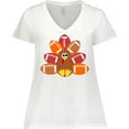 thumbnail image 3 of Inktastic Thanksgiving Cute Football Turkey Women's Plus Size V-Neck T-Shirt, 3 of 5
