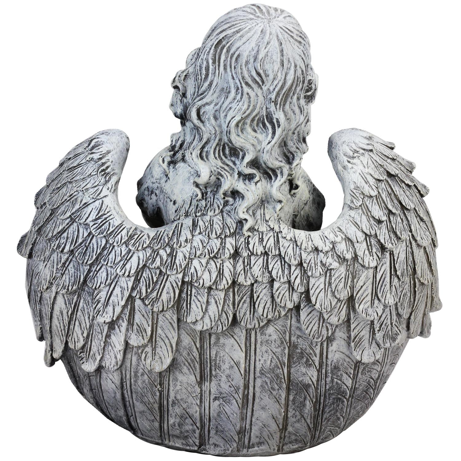 Northlight 16" Decorative Angel Child Wrapped in Wings Religious Outdoor Garden Statue