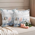 thumbnail image 2 of Pumpkin Coastal Outdoor Waterproof Pillow Covers, Blue Thanksgiving Starfish Shell Fall Decorative Square Throw Pillowcase Sofa Cushion Sham for Patio/Couch/Chair, 16"x16" 2 Pack, 2 of 8