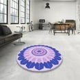 thumbnail image 4 of Ahgly Company Machine Washable Indoor Square Transitional Blossom Pink Area Rugs, 5' Square, 4 of 7