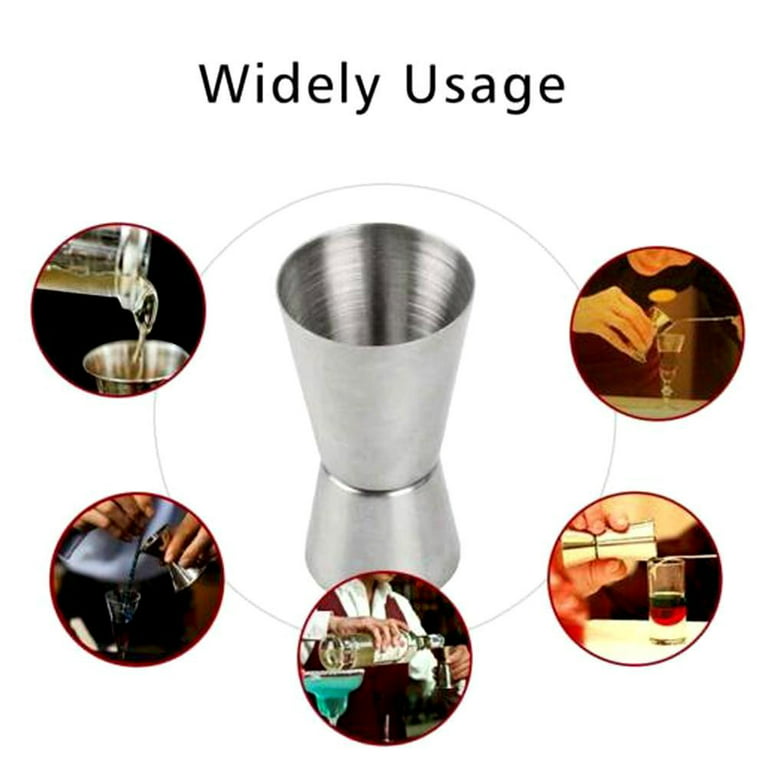 Ludlz Cocktail Measuring Jigger for Bartending Stainless Steel Double  Jigger Liquor Shot Measure Cup Professional Measuring Cup Double-head  Curled