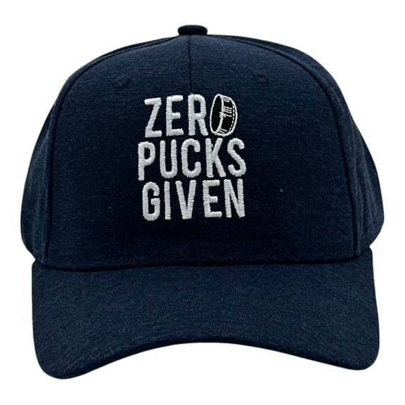Zero Pucks Given Hat Funny Sarcastic Hockey Graphic Novelty Cap