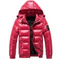 thumbnail image 4 of Yuwull Mens Fleece Jacket Mens Winter Jackets Men's Packable Insulated Warm Hooded Puffer Long Sleeve Down Jacket Winter Coat, 4 of 5