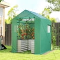 thumbnail image 2 of Outsunny Serre avec Bac de Jardin Surélevé, Serre Extérieure, Vert, 2 of 10